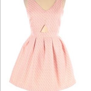 Guess Pink and Cream key hole dress